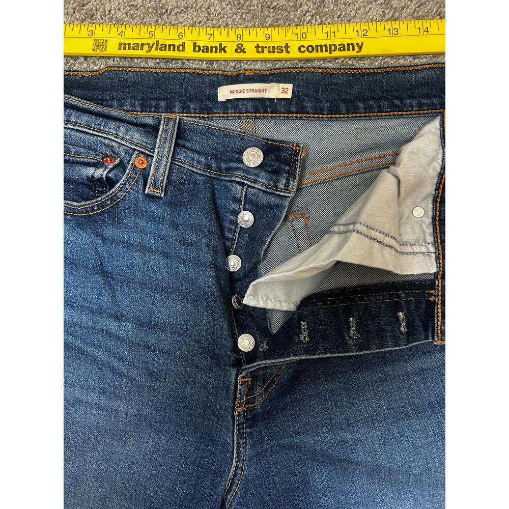 Levi’s Wedgie Straight Size 32 Button Fly Inseam 28 Jeans Pants - Picture 3 of 5